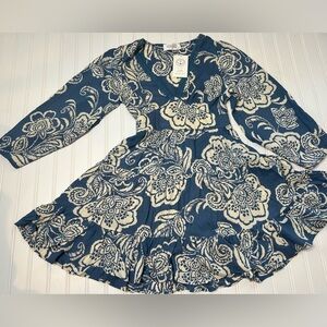Fisherman's Daughter Blue Floral Dress Small Boutique NEW 1356